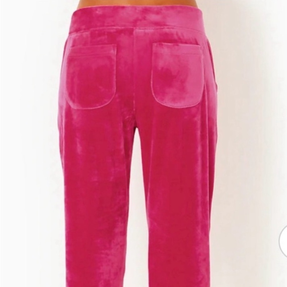 Lilly Pulitzer Mallie Pink Velour Jogger - Picture 2 of 7